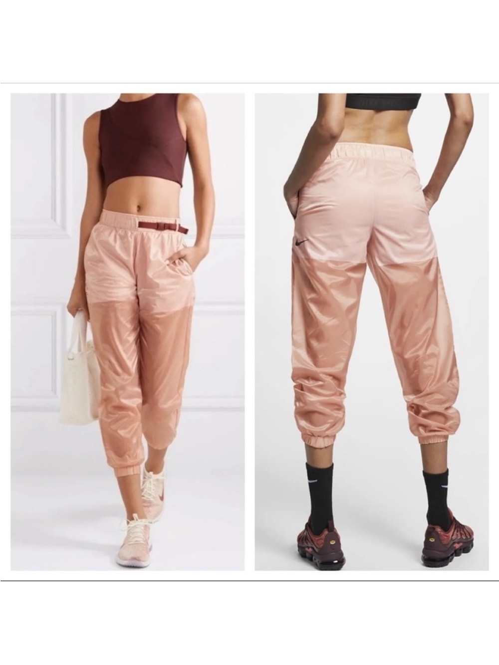 Nike Tech Pack Pant Pink cream translucent with red buckle medium